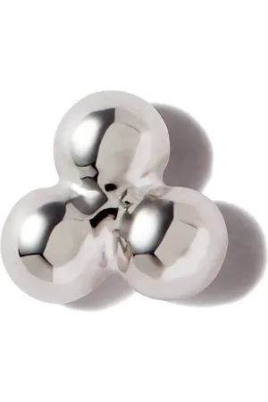 Maria Tash Pendiente Three Ball Trinity en oro blanco de 18kt