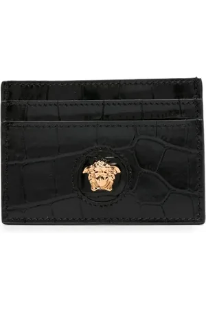 VERSACE Tarjetero Medusa con efecto de piel de cocodrilo