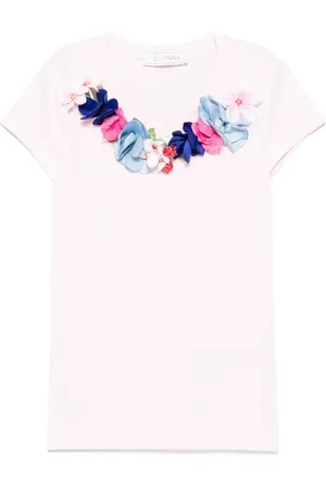MONNALISA Camiseta con aplique floral