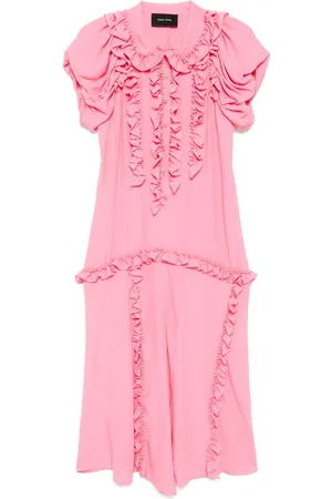 Simone Rocha Vestido midi con volantes y múltiples costuras