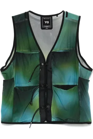 Y-3 Chaleco de malla estampado
