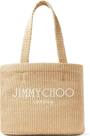 Jimmy Choo Bolso de playa mediano con logo bordado
