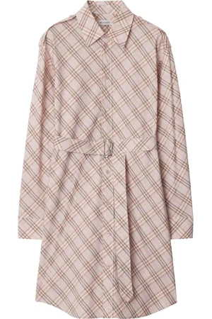 Burberry Vestido camisero a cuadros