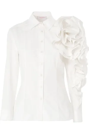 Carolina Herrera Camisa con apliques florales