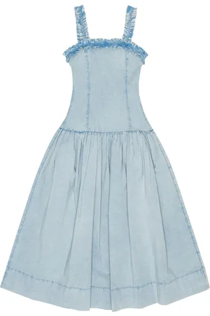 Ganni Vestido midi con detalle de volantes