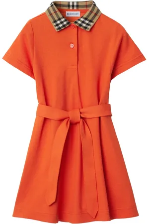 Burberry Vestido camisero con cuello a cuadros