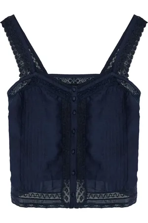 Zadig & Voltaire Top sin mangas con ribete de encaje