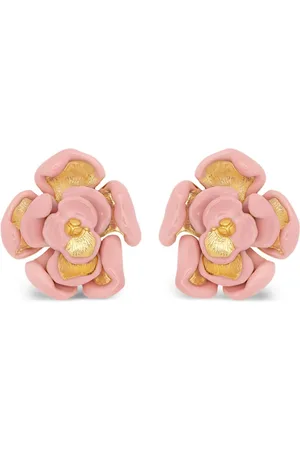 Oscar de la Renta Pendientes de clip Enamel Rose