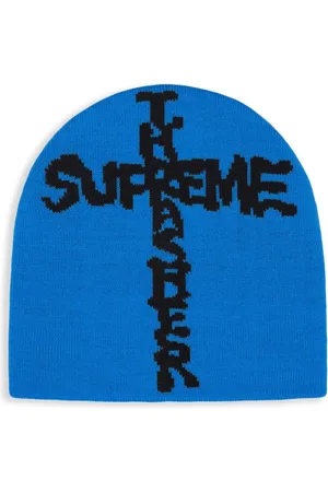 Supreme Gorro Blue con logo en intarsia de x Thrasher