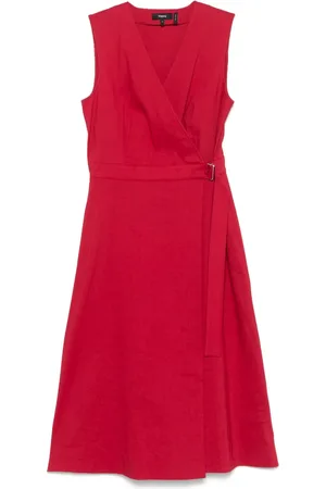 THEORY Vestido midi acampanado