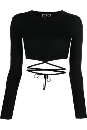 Elisabetta Franchi Camiseta corta con lazo