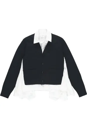SACAI Top tipo cárdigan a capas
