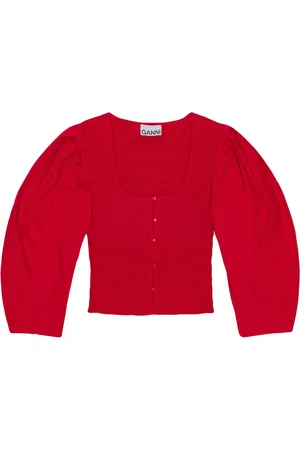 Ganni Blusa con diseño fruncido