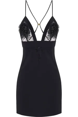 Elisabetta Franchi Vestido corto con apliques florales