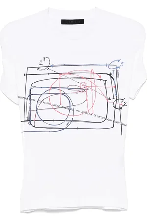 ALAINPAUL Camiseta estampada con tiras elásticas