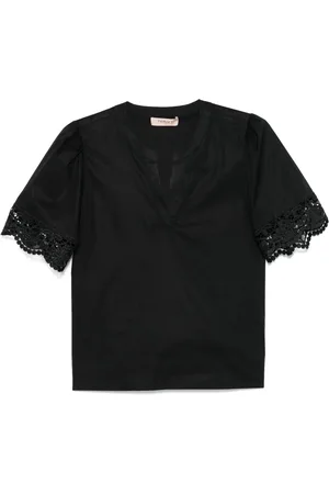 Twin-Set Blusa con detalles de encaje