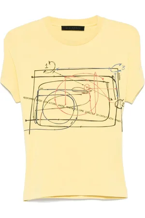 ALAINPAUL Camiseta estampada con tiras elásticas