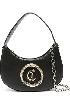 Roberto Cavalli Bolso con placa del logo