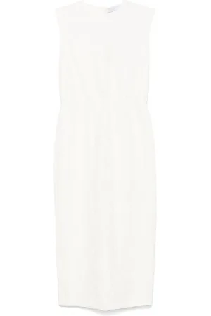 Harris Wharf London Vestido midi fruncido
