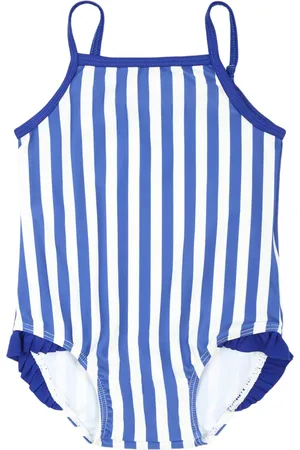 Petit Bateau Bañador con volantes y rayas