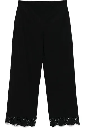 Twin-Set Pantalones con ribete de encaje