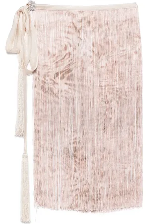 BLUMARINE Falda corta con flecos