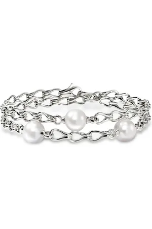 John Hardy Pulsera Surf Wrap en plata de ley con perlas