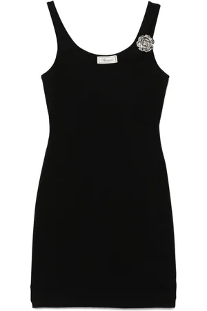 BLUMARINE Vestido corto con broche floral