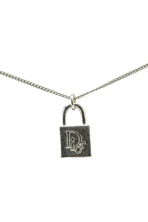Dior Collar con colgante de candado y motivo del monograma Oblique característico 20st Century