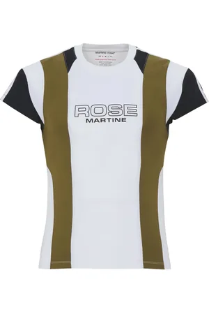 MARTINE ROSE Camiseta con diseño colour block y logo