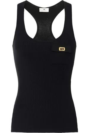 Elisabetta Franchi Top sin mangas con placa del logo