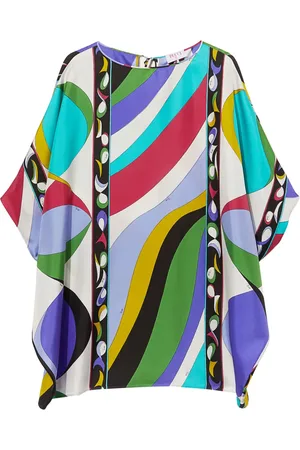 Puccini Vestido tipo caftán con estampado Pesci