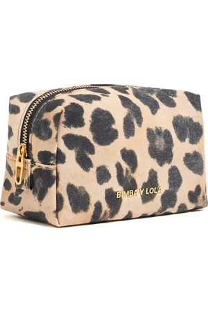 Bimba y Lola Estuche de maquillaje pequeño con estampado de leopardo