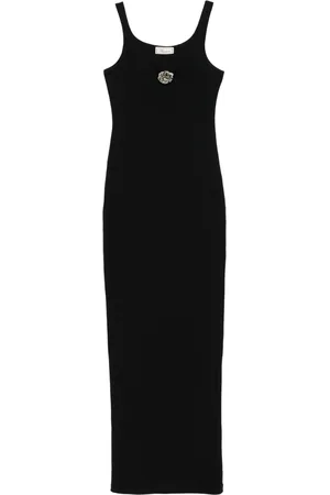 BLUMARINE Vestido largo con broche floral