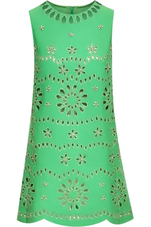 Oscar de la Renta Vestido corto con aplique de cristal