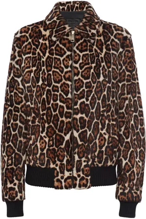 Prada Chaqueta bómber con estampado de leopardo