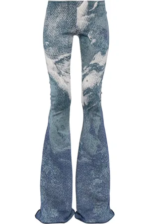 Roberto Cavalli Pantalones acampanados con motivo en jacquard