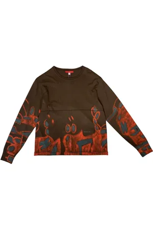 ECKHAUS LATTA Top con estampado de grafiti y manga larga