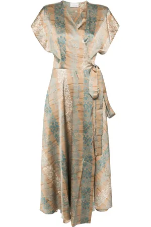 PIERRE-LOUIS MASCIA Vestido cruzado con motivo floral