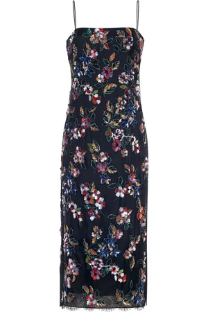 ADAM LIPPES Vestido midi con bordado floral