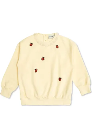 Mini Rodini Sudadera bordada con volantes en el cuello
