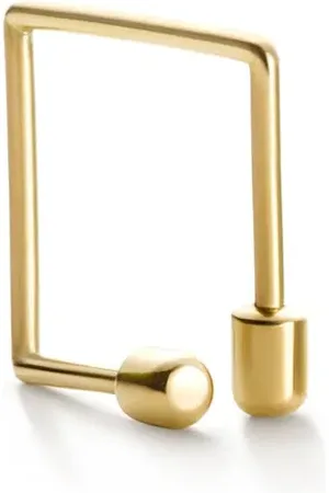 SHIHARA Pendiente Twist Square 01 en oro amarillo de 18kt