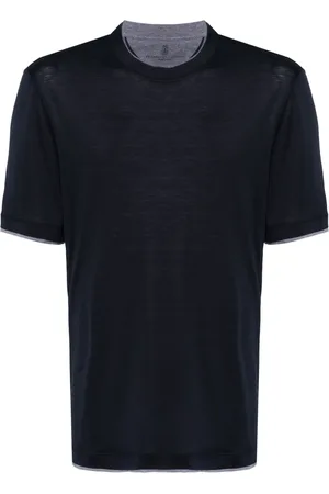 Brunello Cucinelli Camiseta con borde a capas