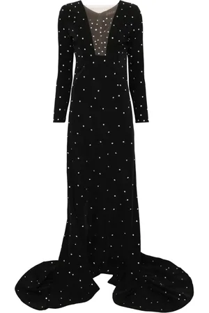 LOULOU Vestido largo con apliques de cristal