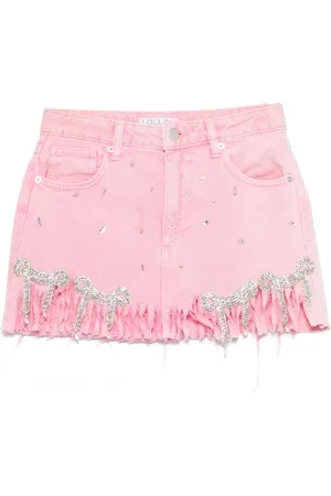 LOULOU Falda corta con apliques de strass