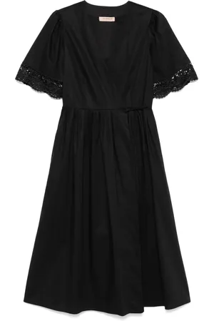 Twin-Set Vestido midi con ribetes de encaje