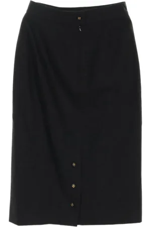 CHANEL Falda midi de lana 1986-1988