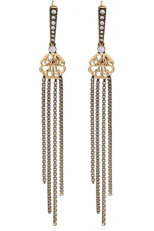 Alexander McQueen Pendientes con detalles de cristales