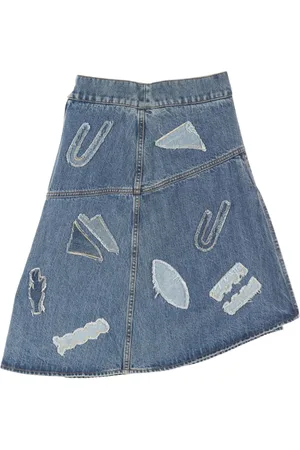 CHANEL Falda vaquera con diseño patchwork 1986-1988