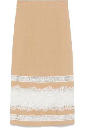LORENA ANTONIAZZI Camisa midi con ribete de encaje